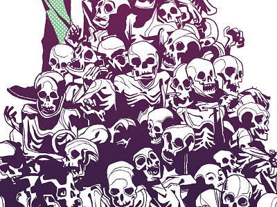 Skulls art digital horror illustration ink poster skulls