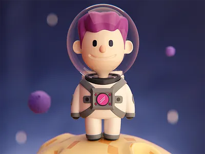 Little Spaceman 3d blender c4d illustration modeling render shapes space