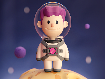 Little Spaceman 3d blender c4d illustration modeling render shapes space