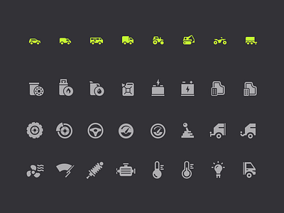 Car Parts Icons Set car icon illustration set ui