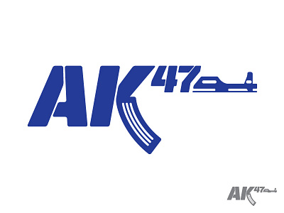 AK47 ak47 gun icon iconic letter lettering logo machine gun mark number type typography