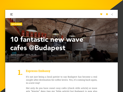 Day 18 - Blog Post 100 day challenge article blog budapest cafe challenge coffee dailyui design post ui user interface