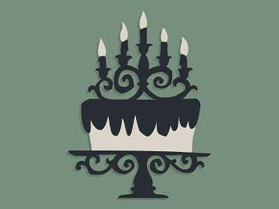 Over the Hill Cake cake cake stand candelabra candles cricut diecut over the hill party