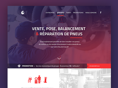 Landing page garage landing mecanic page tires