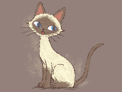 Siamese Cat Sitting animal cat character kitten pet