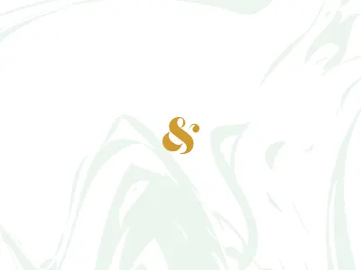 Amp ampersand gold green watercolour