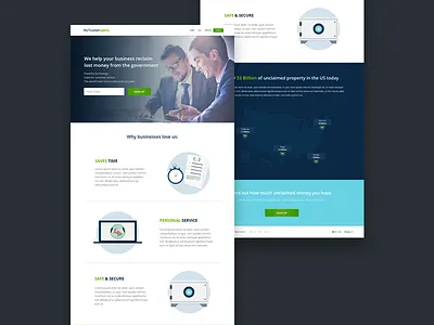 Financial Landing Page flat green illustration landing landing page ux webdesign website