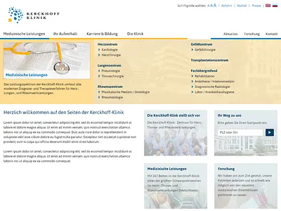 Possible redesign of a medical website clinic medical redesign relaunch white collar