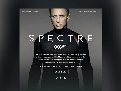 Movie Dashboard // Spectre bond dashboard design layout movie silver space spectre ui ux web widget