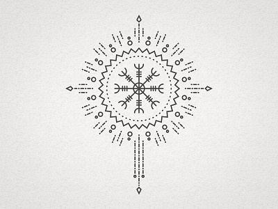 Ægishjálmur: The Helm of Awe iceland illustration mandala rune vector Ægishjálmur