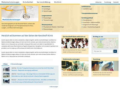 version 2: possible redesign of a medical website clinic medical redesign relaunch white collar