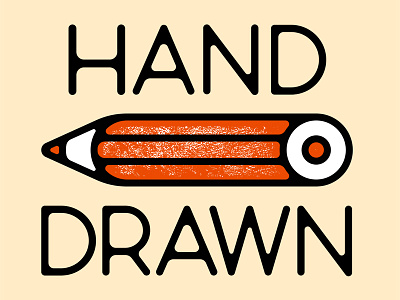 Hand Drawn handmade redorange stamp type vector