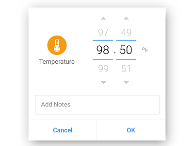 Temperture medical overlay popup