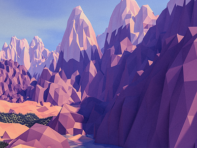 Polyscape - Alps 3d cinema 4d landscape lowpoly