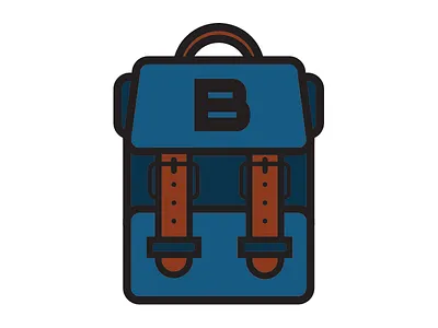 Backpack Logo backpack book bag flat icon line art