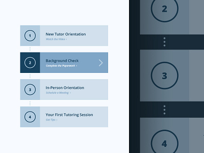 Step by Step process progress steps ui web design