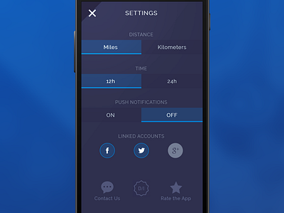 007 Settings 007 app dailyui screen settings