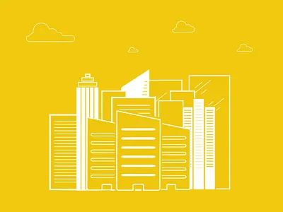 Building Illustration buildings illustration line art vector yellow