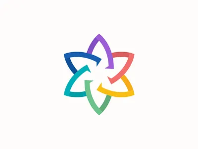 Flower mark colorful flower logo mark nature symbol