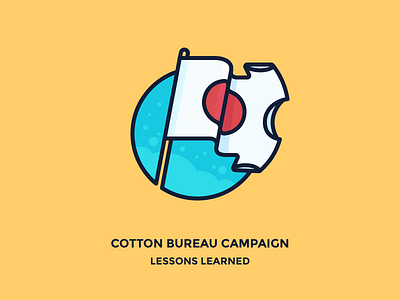 Successful Cotton Bureau Campaign bureau clothing cotton flag flutter icon illustration japan outline pole t shirts tees