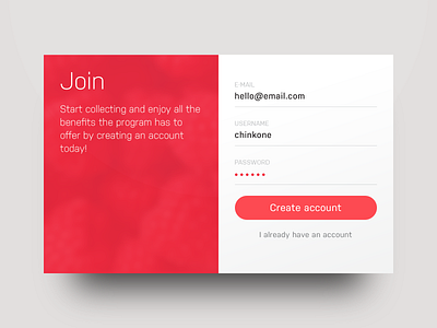 DailyUI 001 — Sign up dailyui signup