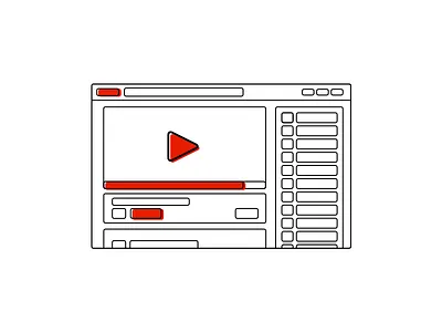 Youtube illustration outline simple ui wireframe youtube