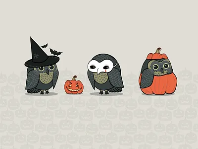 Owlloween ai app best character fun halloween holiday illustration owl ui ux