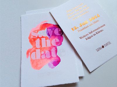 Save The Date Card silkscreen watercolor