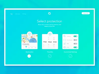Quiver — Select Protection geolocation header layers map protection time lapse tour website