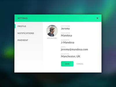 Daily Ui #007 - Settings profile settings