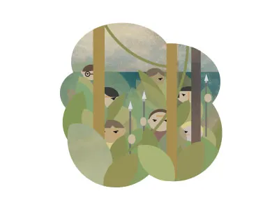 William Golding: Lord of the flies book cover golding illustration island