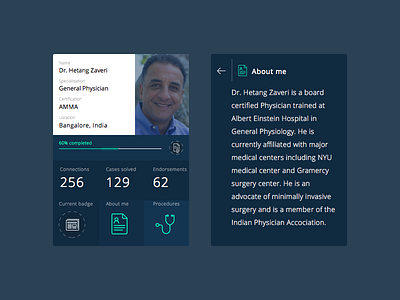 Doctors profile cards bio cards doctors profile