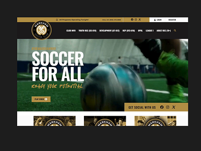 Markham Soccer Club ui ux web design