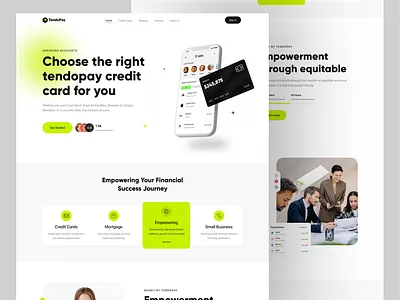 Credit Card Landing page Design banking landing page finance financial landing page fintech landing page landing page online banking saas landing page ui ux web web design website