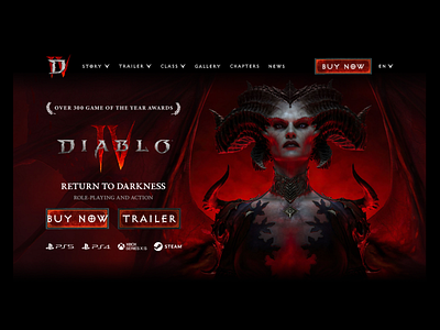 diablo 4 website design blizzard blizzard website dark design diablo diablo 4 diablo 4 website diablo website game website home page landing page lilith movie website promotional website ui design web concept webdesign website