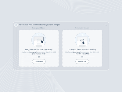 Dual Image Upload for Community Card aplication carddesign cleanui dashboard dashboardui design designinspiration dualupload figma fileuploadui imageupload minimaldesign modernui multiupload productdesign stepperui ui uiux userexperience uxinteraction