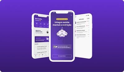 Saúde mental e nutrição figma illustration ui ux