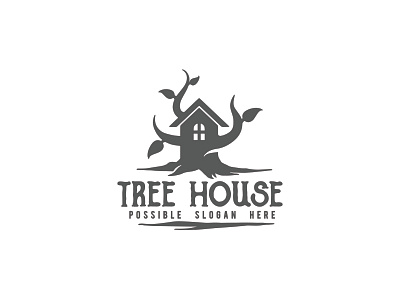 Tree House logo architecture branch cute housing illustrative logo logo design nature off the grid sustainable sustainable living tree tree house