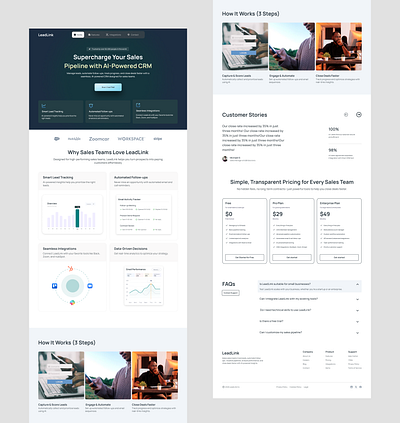 CRM landing page branding ui