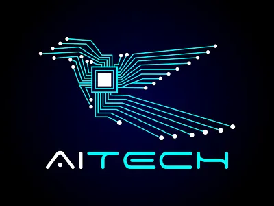 Ai technology logo bird technology logo artificial logo computer artificial logo