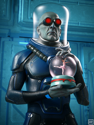 Mr.Freeze portrait 3d character cold dc dccomics digital art fanart freeze frost graphic design ice noai portrait render substancepainter supervillan texture winter zbrush