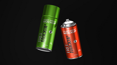 FREE Paint Spray Can Mockups 3d branding can free freebie graphic design mockup packaging paint photoshop spray