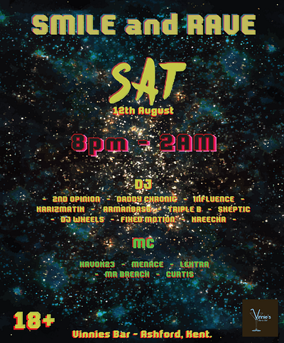 SMILE and RAVE Event Poster event poster promotional poster