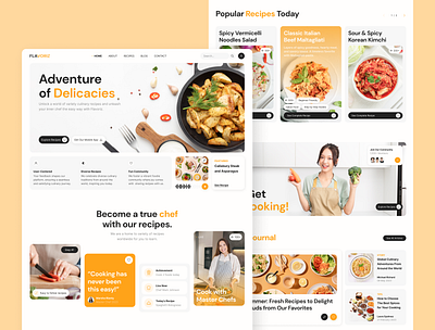 Flavoriz – Food Recipes Website Framer Template about page design blog template contact page design cooking blog flavoriz website food blog design food recipe website framer featurest framer template home page ui recipe details recipe platform recipe template responsive website ui inspiration ui showcase ui trends