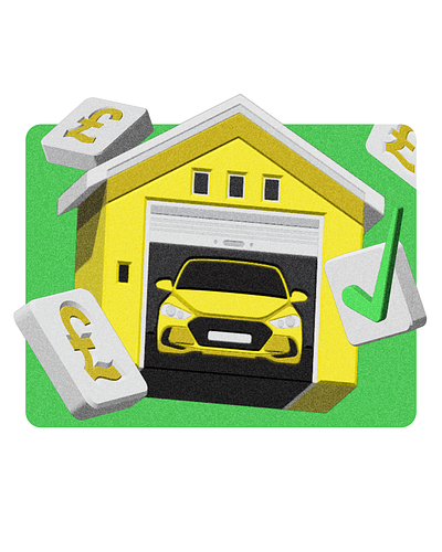 Car Finance Demystified (Which? Car Guide 2025) car finance garage house illustration