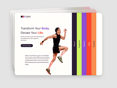 DeFit- Fitness Figma Website Prototype animated menus bold typography conversion focused design dark mode ui experimental navigation fitness website futuristic design glassmorphism gym ui interactive design microinteractions minimalist ui motion ui next gen ui responsive design smooth scroll ui trend 2025 ui uiux design web ui website design