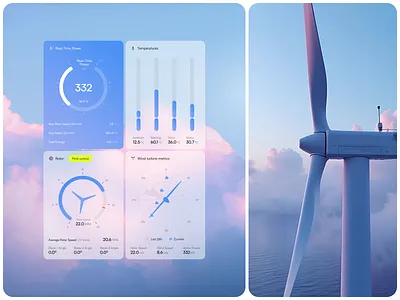 Wind Farm Management | SaaS Dashboard Widgets analytics dashboard energy management monitoring product design real time data renewable energy saas service sustainability turbine ui uiux ux weather forecast wind energy wind farm