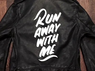 Leather Jacket hand type illustration leather jacket lettering painting type typography