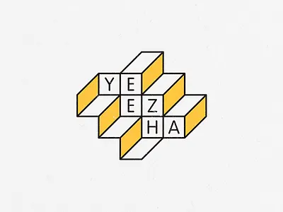 Yeezha gastronomic guide logo logodesign logomachine logotype minimalistic logo stairs yellow