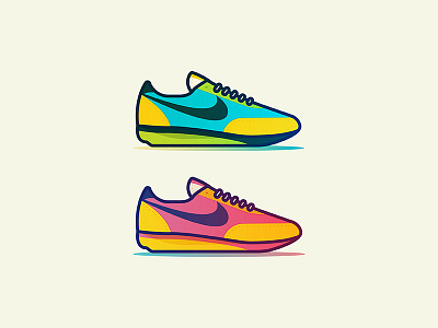 Vintage kicks gradient icon illustration illustrator logo nike shoe vector vintage